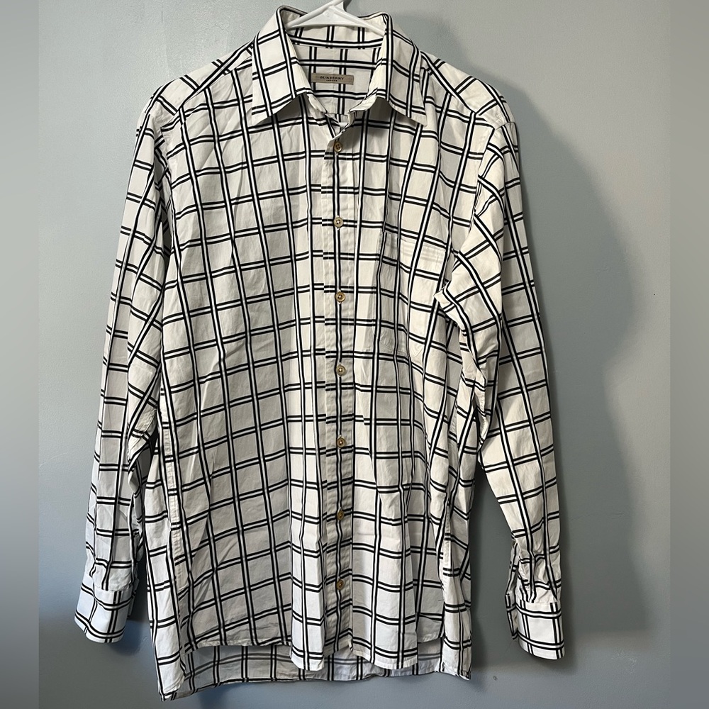 Burberry Men’s Contemporary Plaid Long Sleeve Button Down Shirt